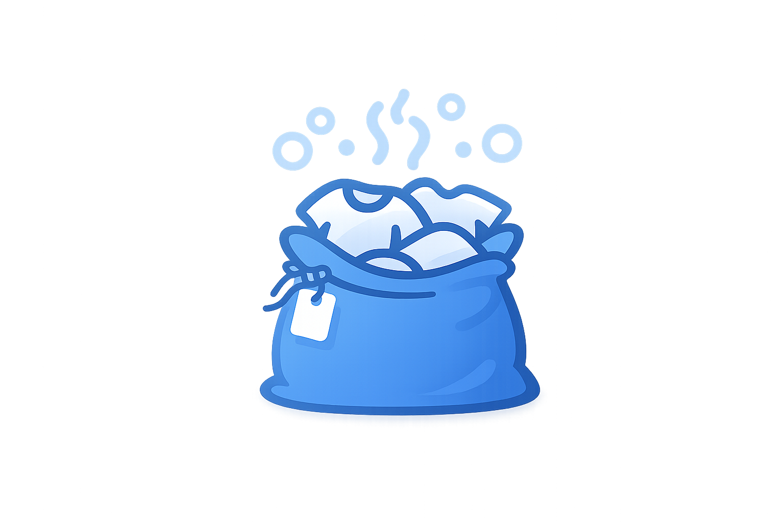 Bag of dirty clothes icon